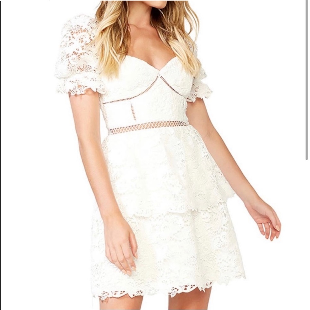 Bardot lace Charlotte dress